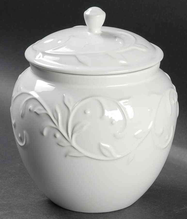 Opal Innocence Carved Small Canister & Lid by Lenox-1