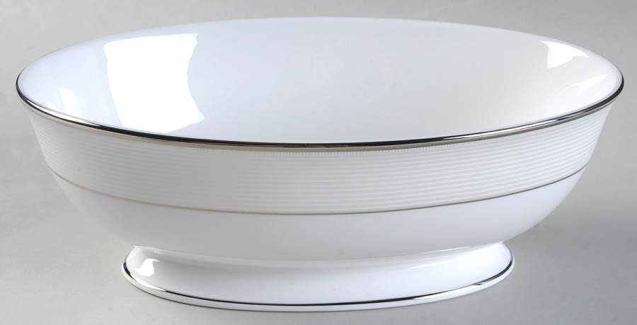 Opal Innocence Stripe 9" Oval Vegetable Bowl by Lenox-1