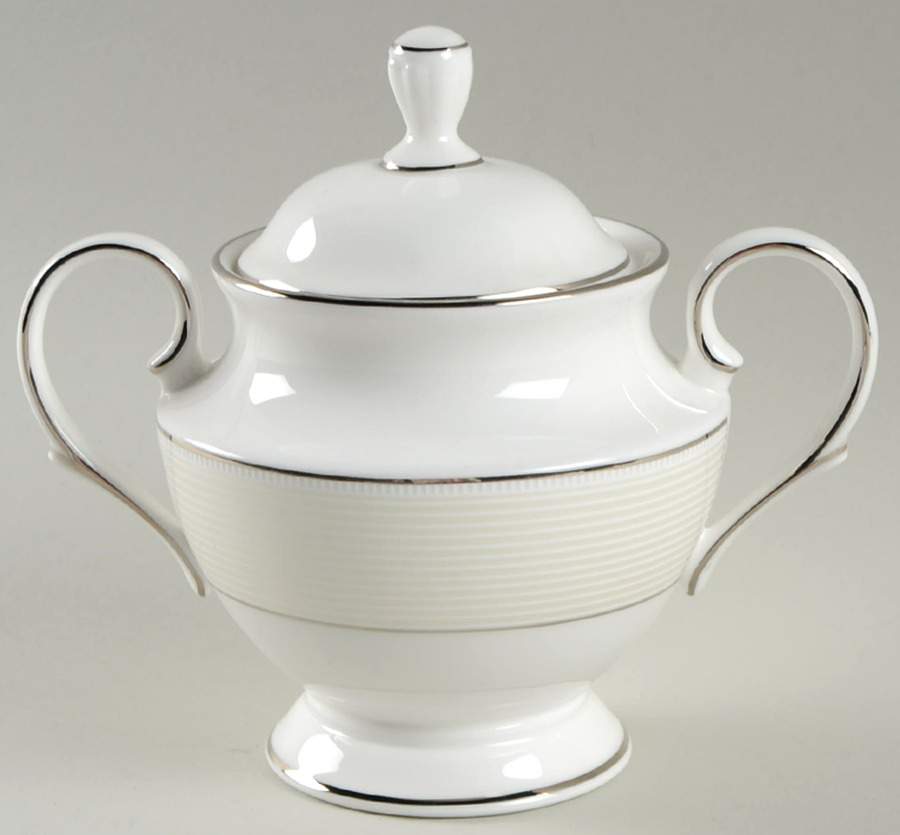 Opal Innocence Stripe Sugar Bowl & Lid by Lenox-1