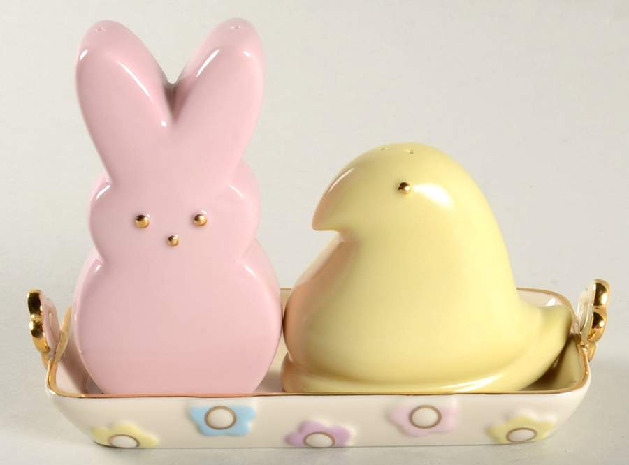 Peeps Figural Salt and Pepper Tray Set by Lenox-1