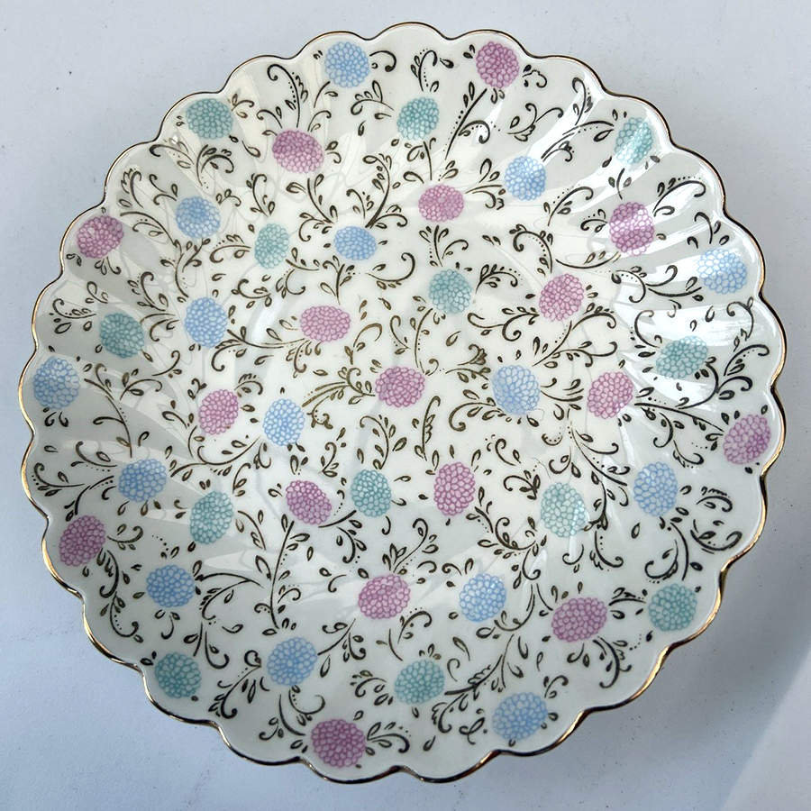 Chrysanthemum (Gold Trim) Saucer for Espresso Cup by Lomonosov-1