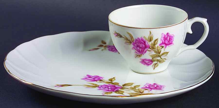 Rose Petal Snack Plate & Cup Set by Laurel (Japan)-1