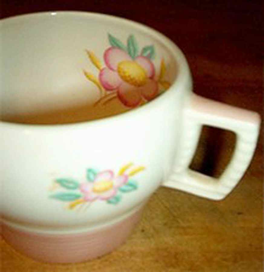 Greta Dustitone Rose Flat Cup by Limoges-American-1
