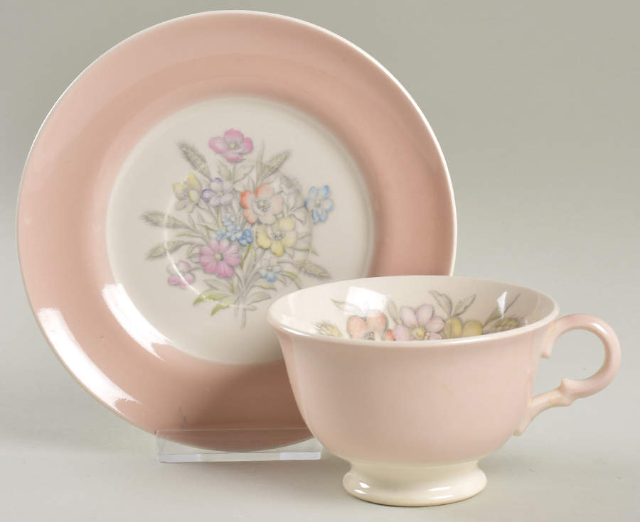 Oslo Lc Pink (Candlelight) Footed Cup & Saucer Set by Limoges-American-1