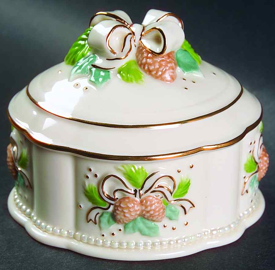 Holly and Pine Music Box with Lid by Lenox-1