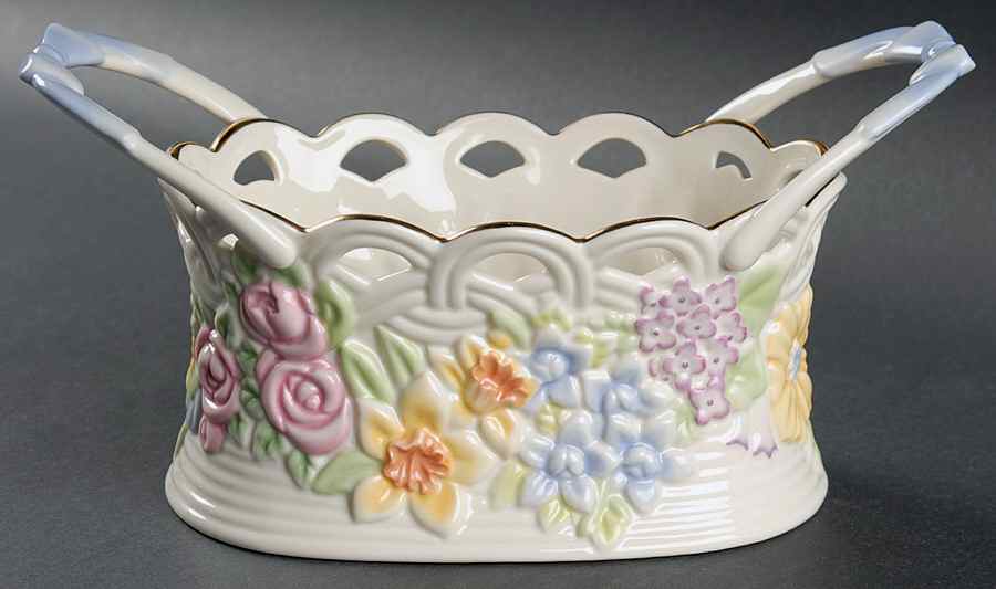 Flowers of Spring 9" Oval Basket with Handles by Lenox-1