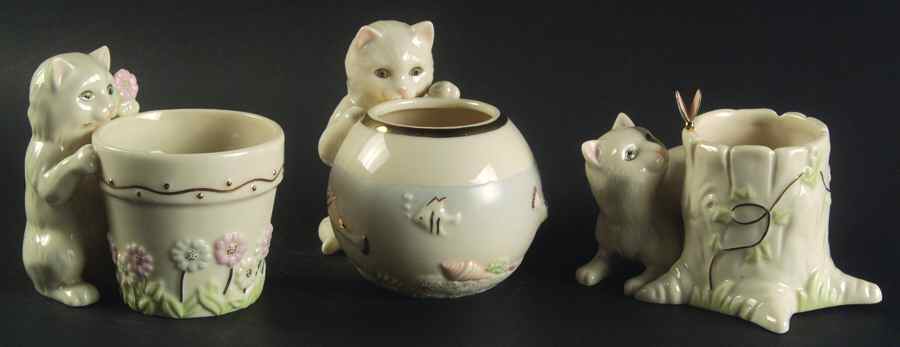 Curious Kitty Figural Candleholder Tea Light - Set of 3 Motifs by Lenox-1