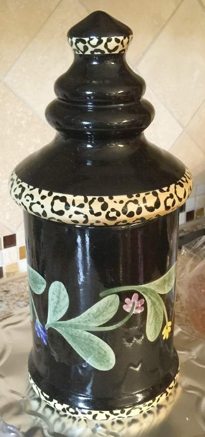 Jungle Bloom Medium Canister & Lid by Laurie Gates-1