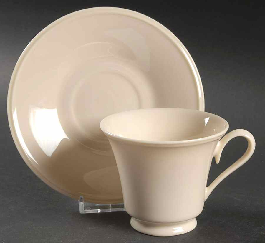 Dimension Ivory Footed Cup & Saucer Set by Lenox-1