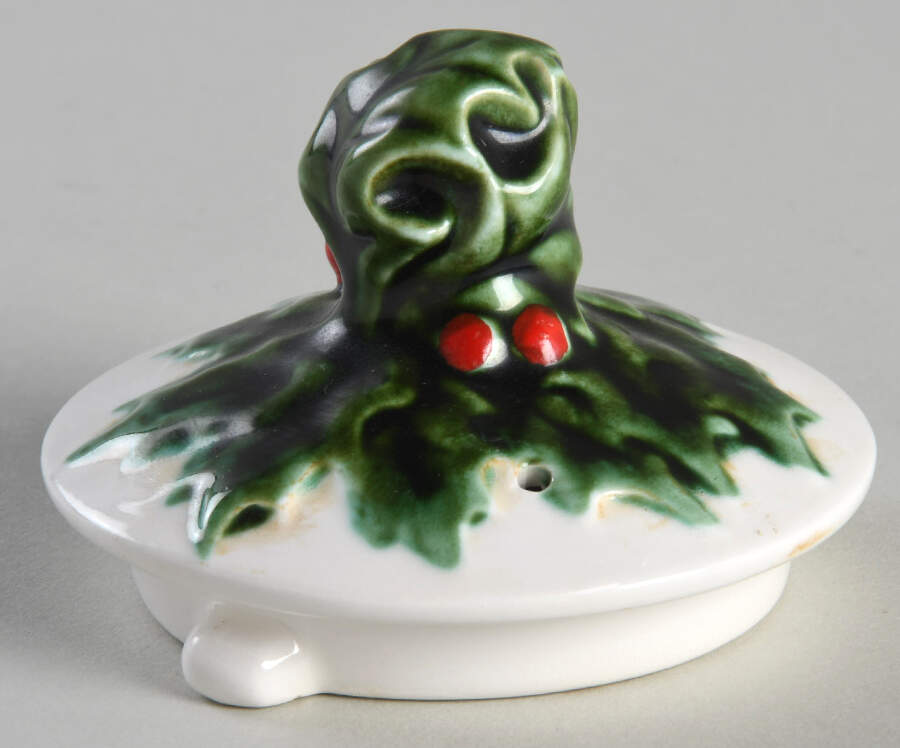 White Christmas Lid for Coffee Pot by Lefton-1