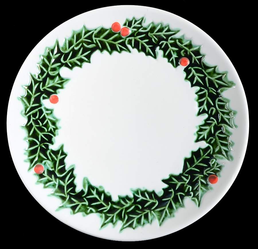 White Christmas Salad Plate by Lefton-1