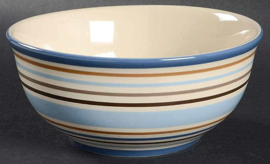 Cabana Blue Stripe Soup/Cereal Bowl by Longaberger-1