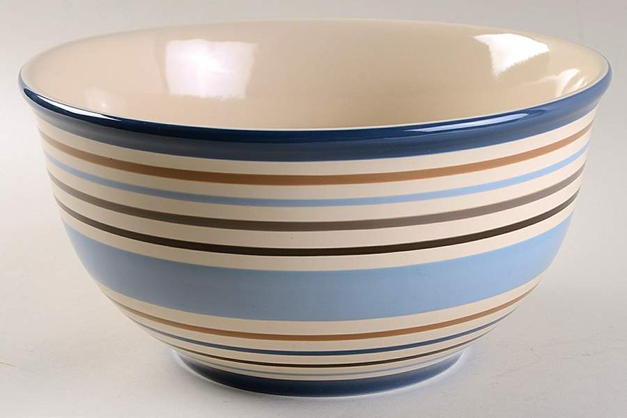 Cabana Blue Stripe 10" Round Serving Bowl by Longaberger-1