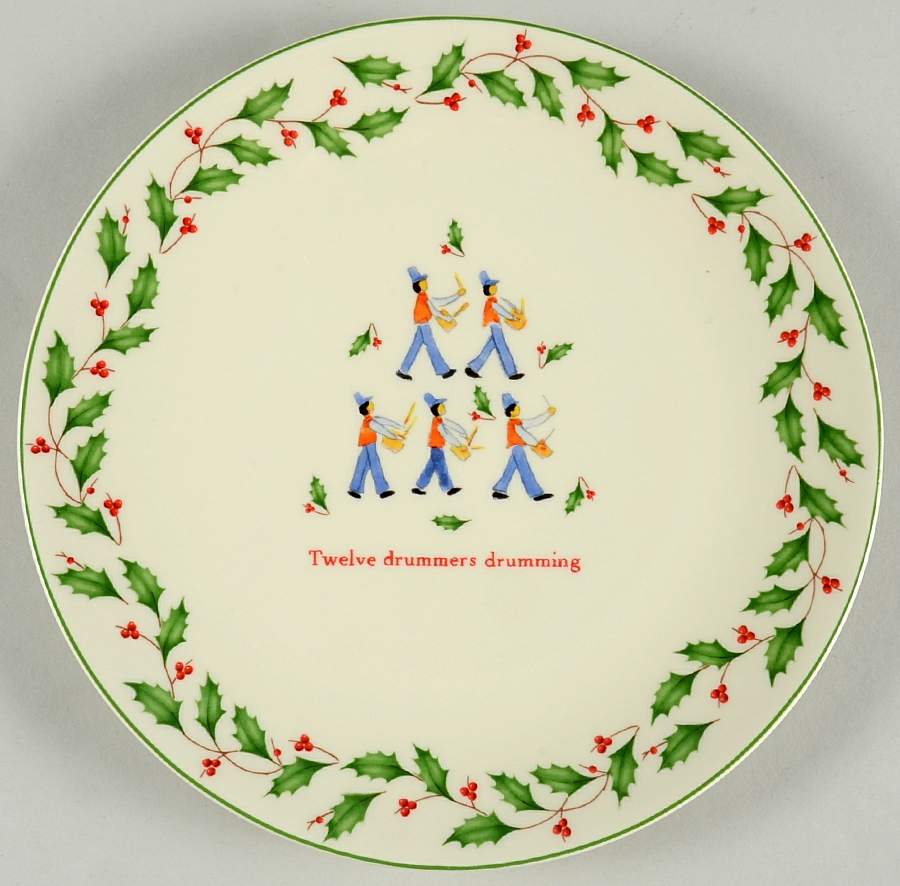 Holiday Twelve Days of Christmas Dessert/Pie Plate by Lenox-1