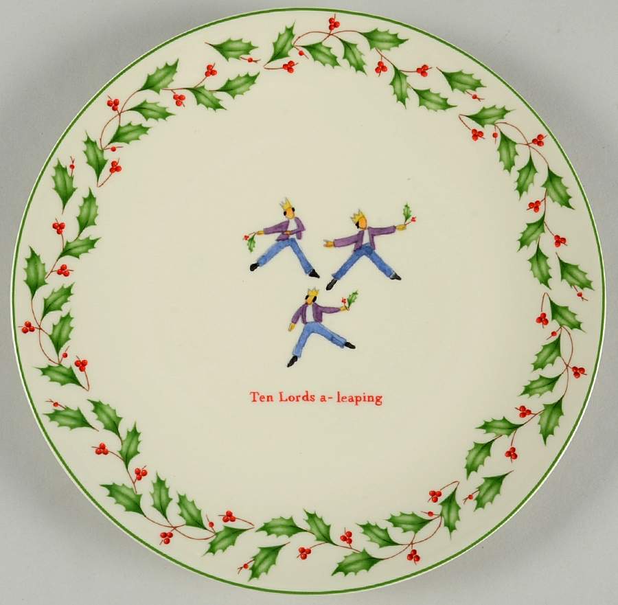 Holiday Twelve Days of Christmas Dessert/Pie Plate by Lenox-1