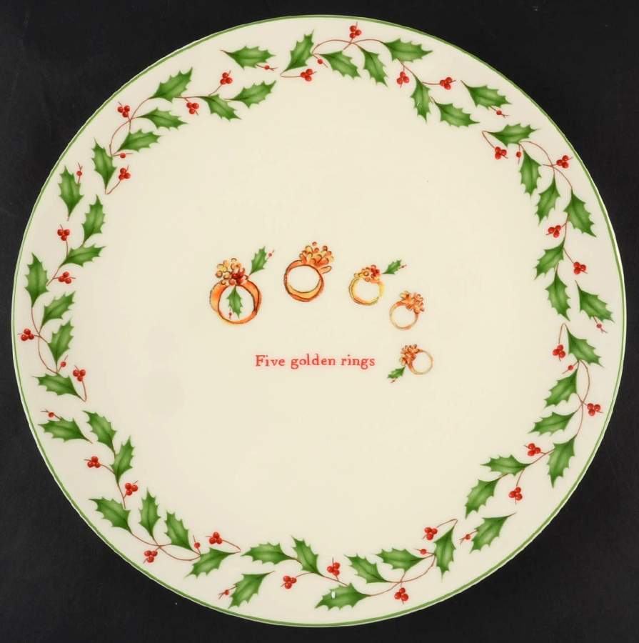 Holiday Twelve Days of Christmas Dessert/Pie Plate by Lenox-1