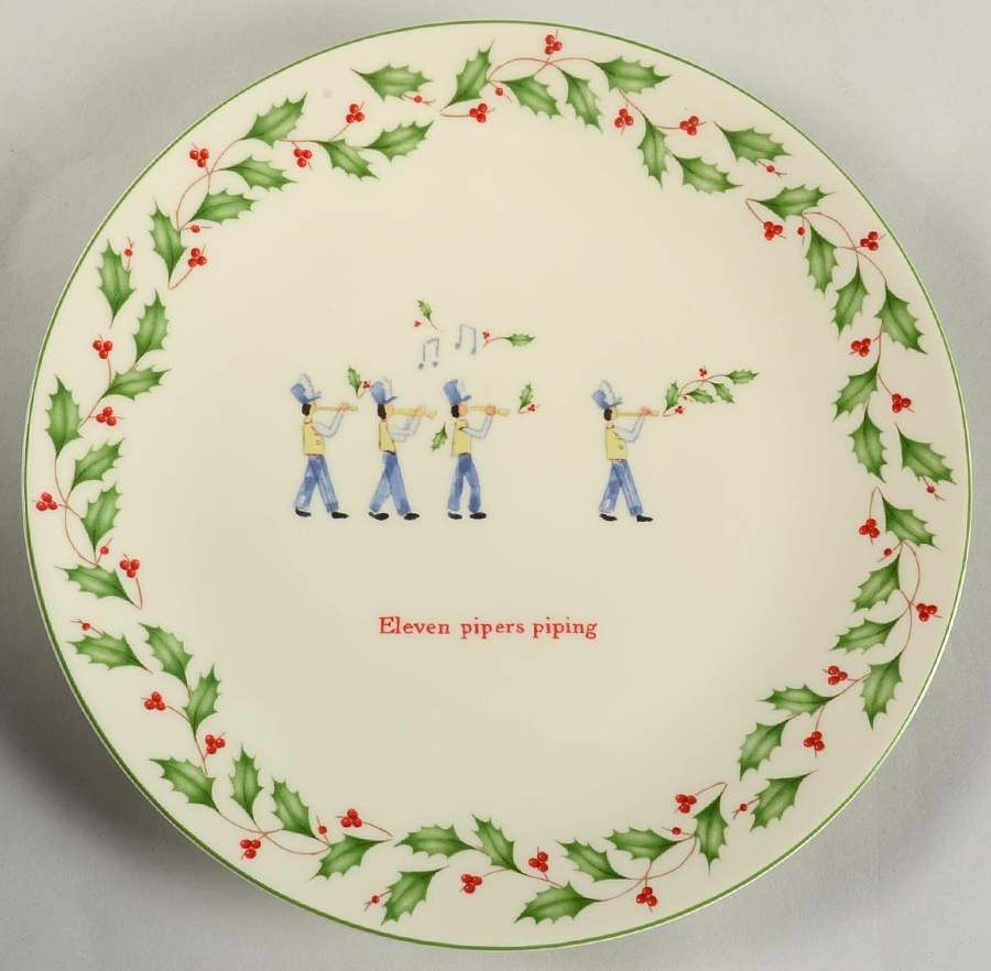 Holiday Twelve Days of Christmas Dessert/Pie Plate by Lenox-1