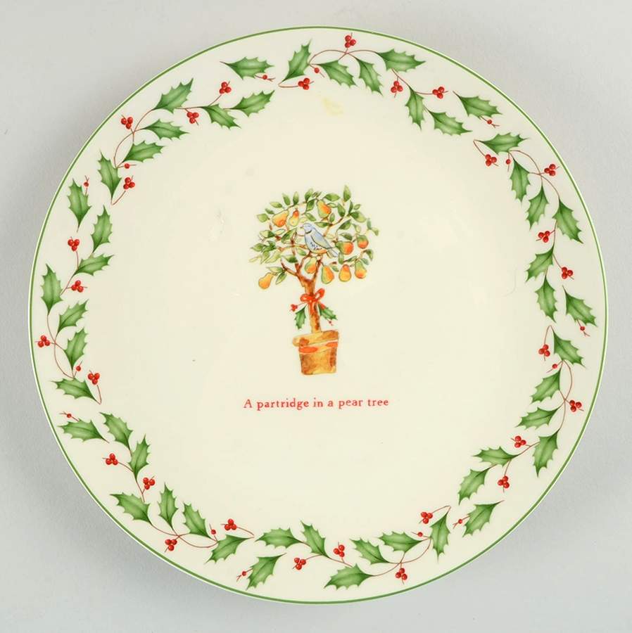 Holiday Twelve Days of Christmas Dessert/Pie Plate by Lenox-1
