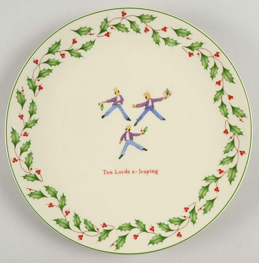 Holiday Twelve Days of Christmas Dessert/Pie Plate by Lenox-1