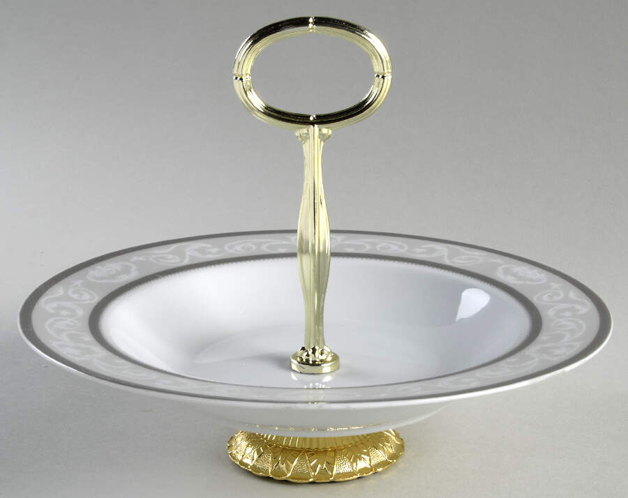 Sirena 6"-7" Handled Footed Nut Dish HC by Lorren Home Trends-1