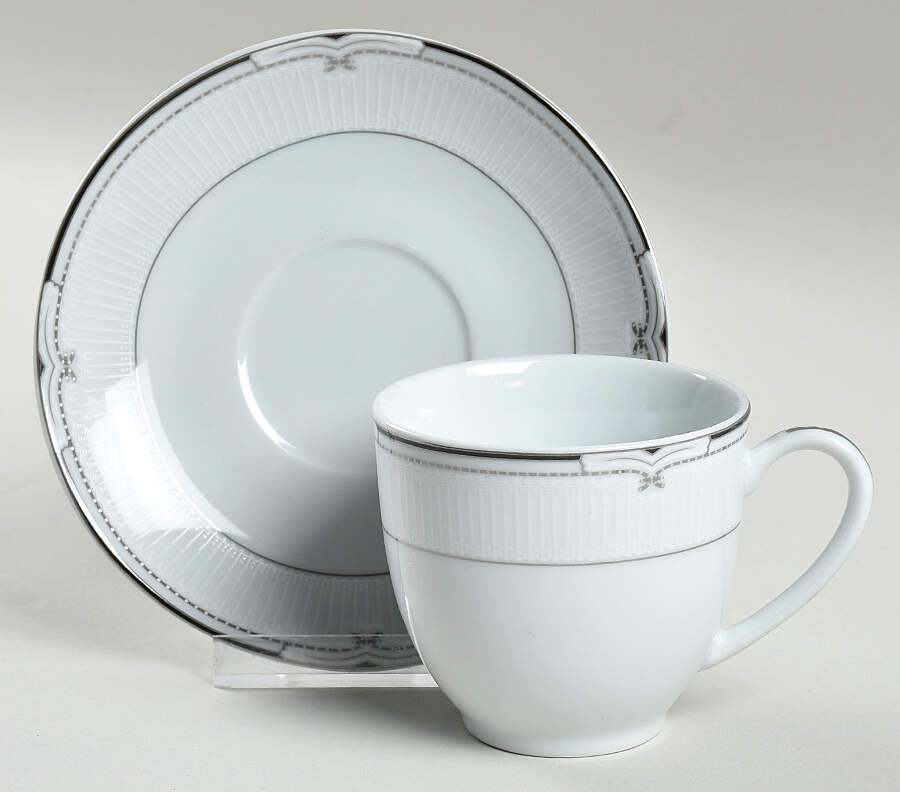 Rio Flat Cup & Saucer Set by Lorren Home Trends-1