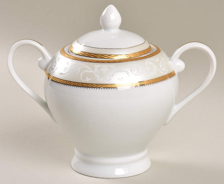 Amelia Sugar Bowl & Lid by Lorren Home Trends-1