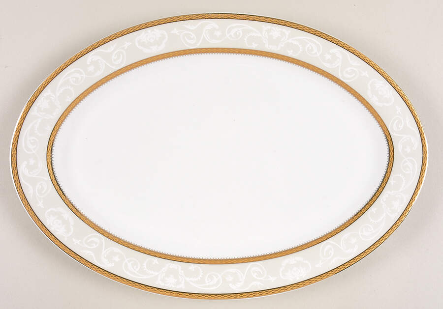 Amelia 14" Oval Serving Platter by Lorren Home Trends-1