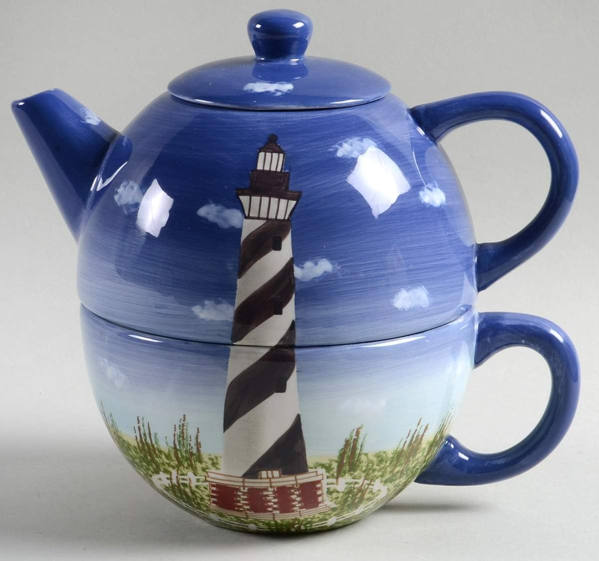 Cape Hatteras Individual Teapot & Lid with Cup by Lefton-1