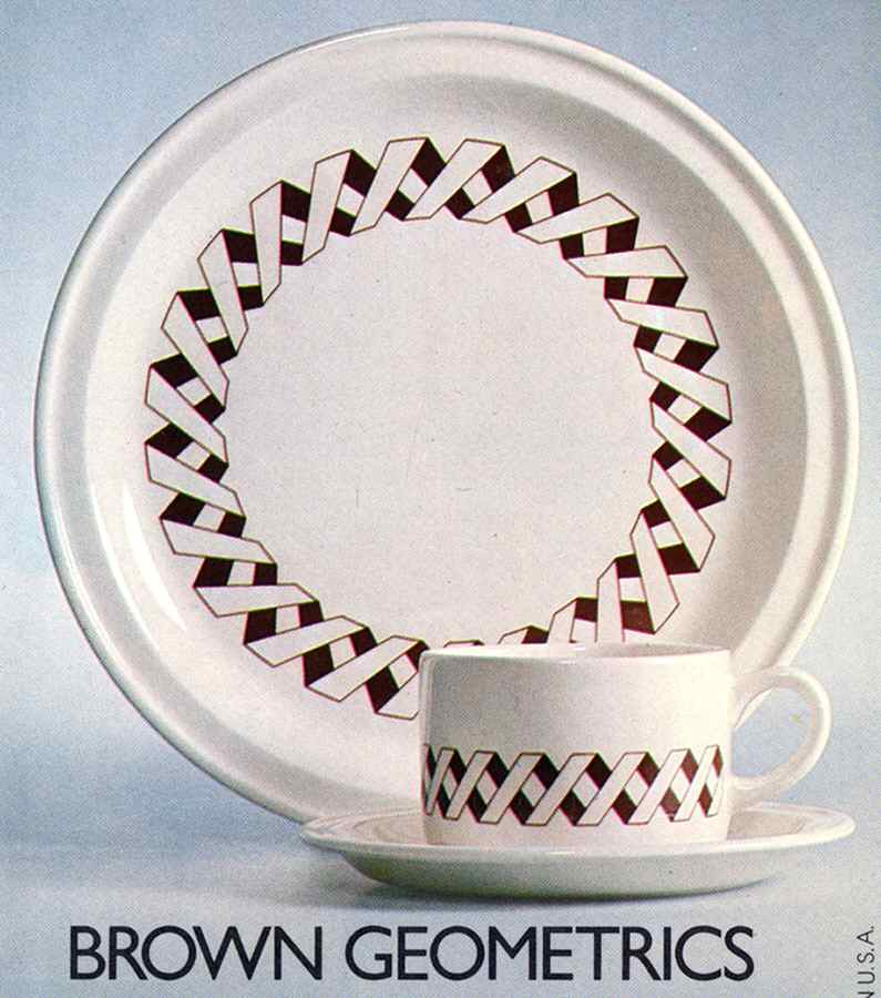 Brown Geometrics Dinner Plate by Lauffer-1