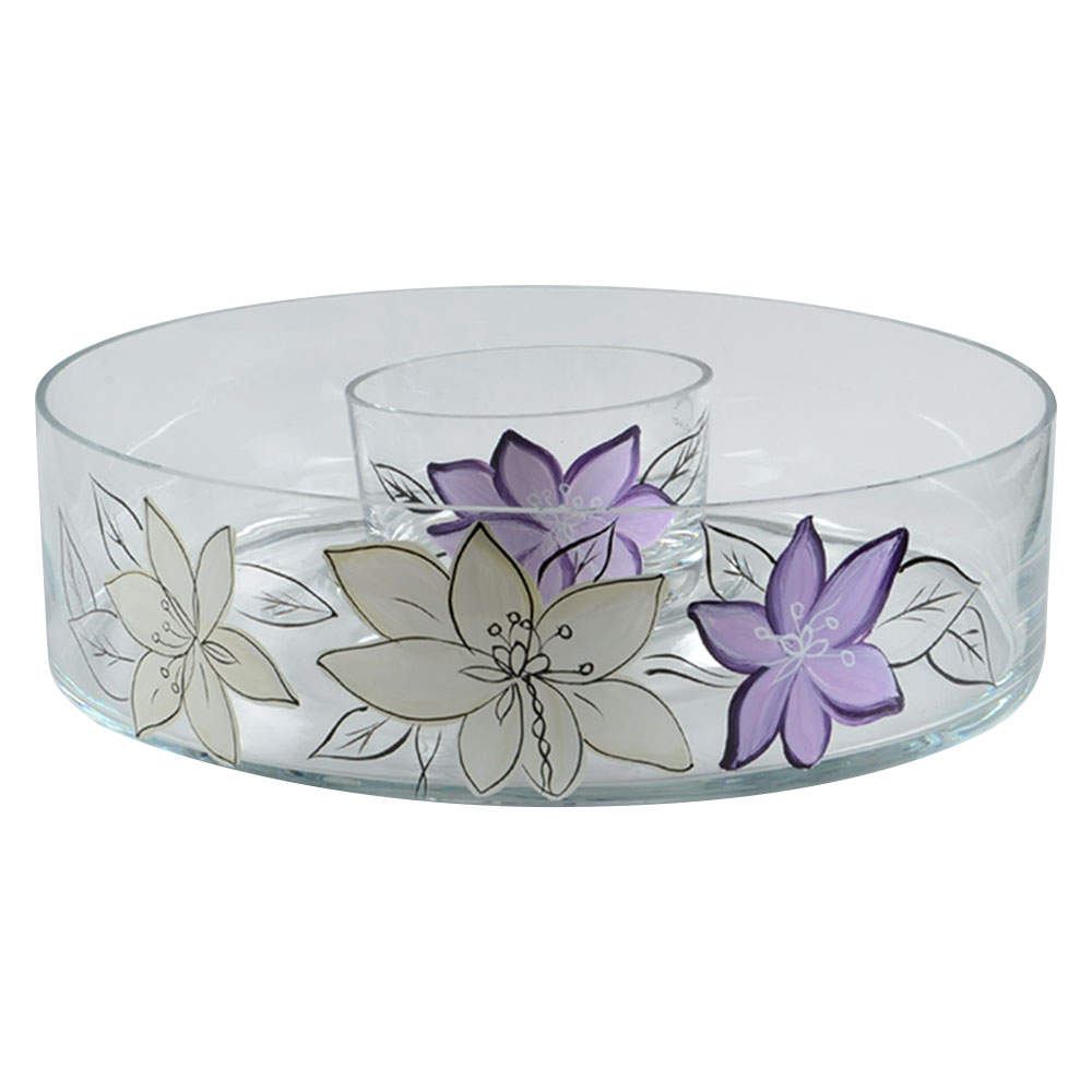 Anna Plum 2-Piece Glassware Chip and Dip Set by Laurie Gates-1
