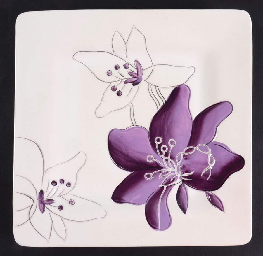 Anna Plum Square Salad Plate by Laurie Gates-1