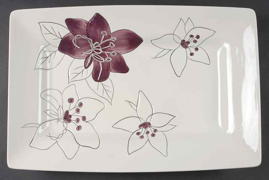 Anna Plum 16" Rectangular Serving Platter by Laurie Gates-1