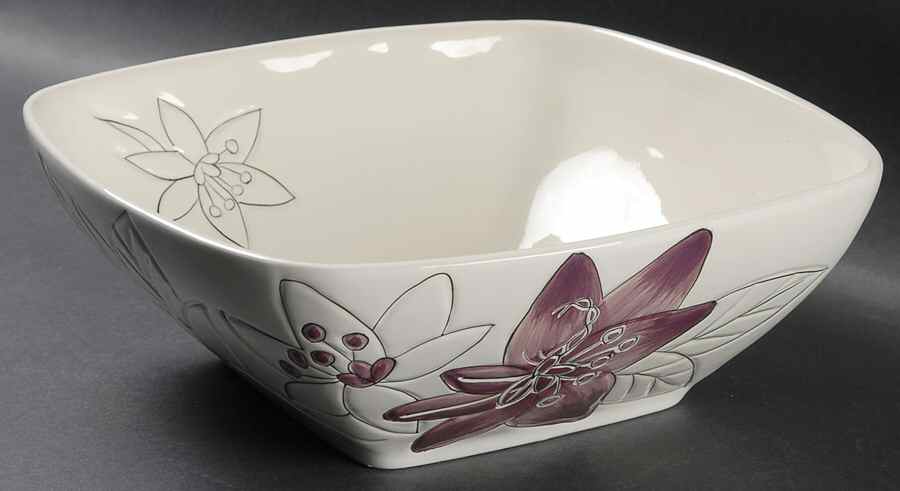 Anna Plum 9" Square Serving Bowl by Laurie Gates-1