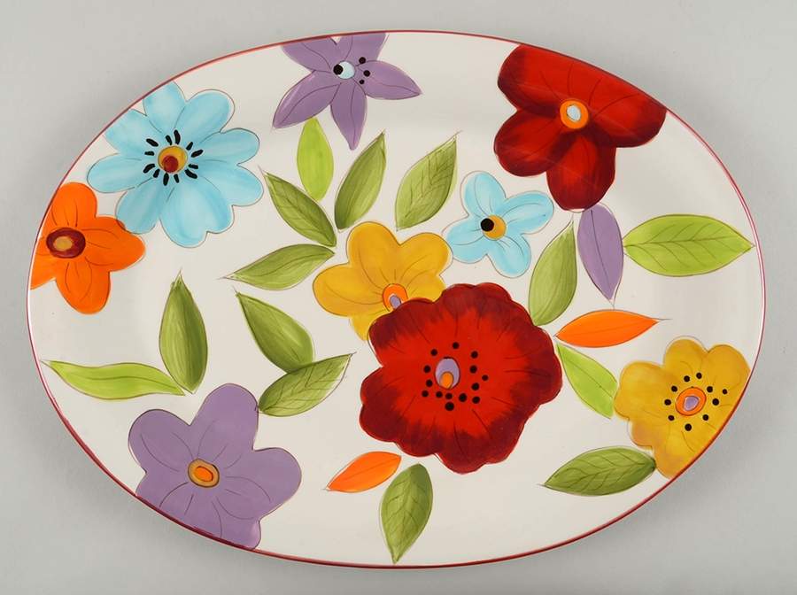 Liza 16" Oval Serving Platter by Laurie Gates-1