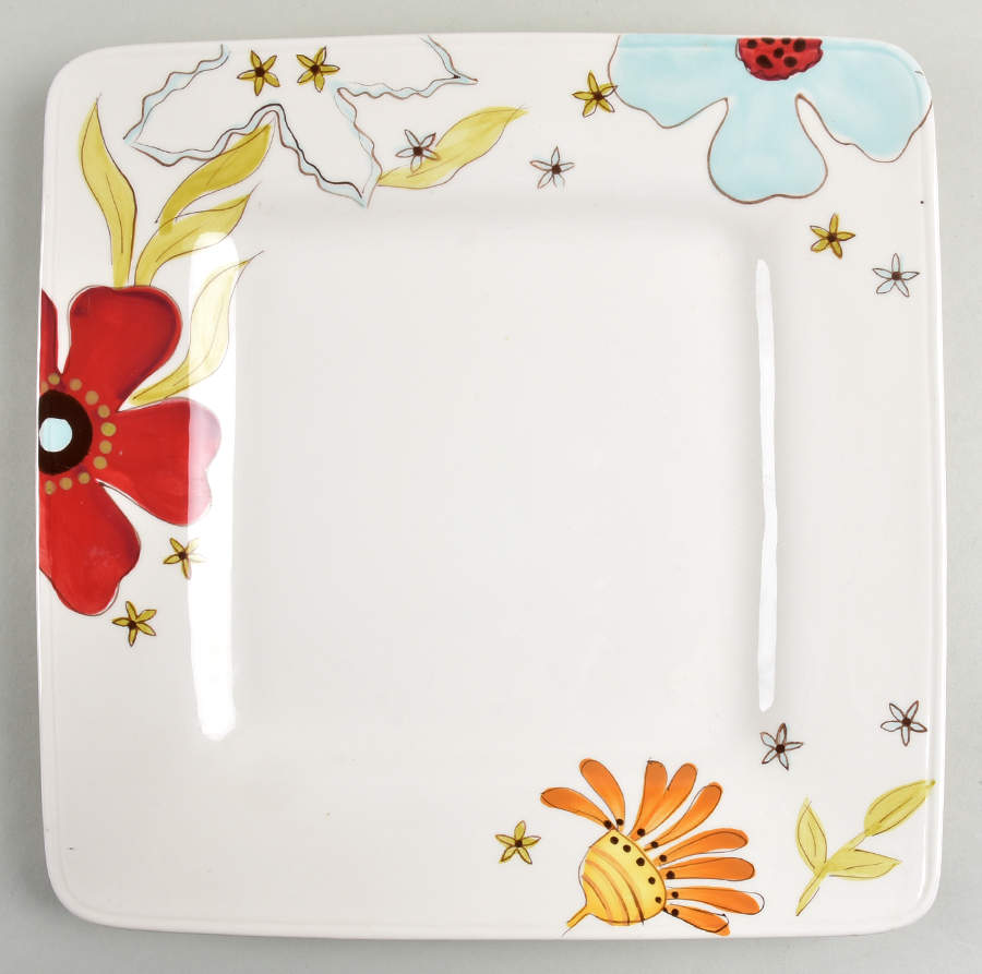 Audrey Red Square Dinner Plate by Laurie Gates-1