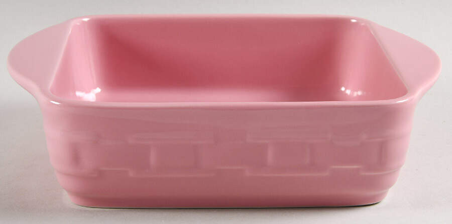 Woven Traditions Pink 10" Square Baker by Longaberger-1