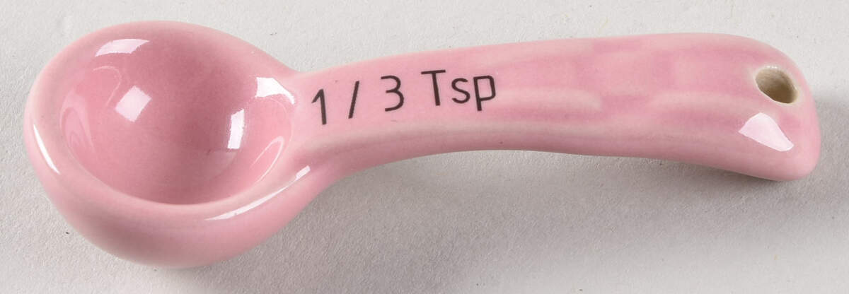 Woven Traditions Pink 1/3 Teaspoon Ceramic Measuring Spoon by Longaberger-1