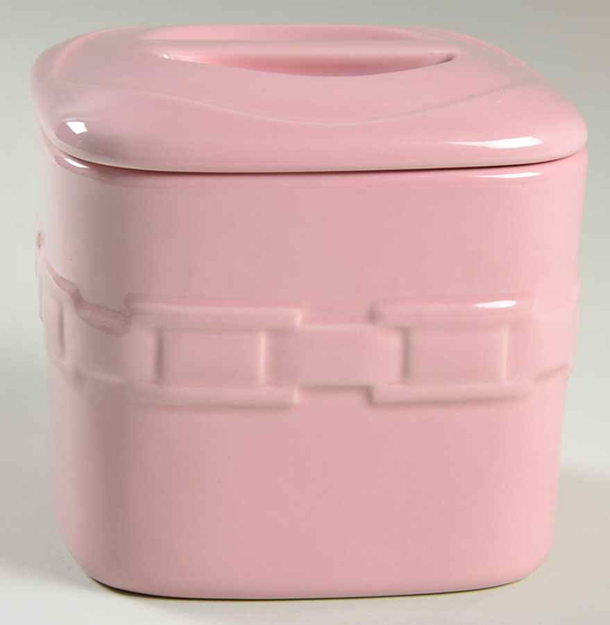 Woven Traditions Pink Small Square Canister & Lid by Longaberger-1