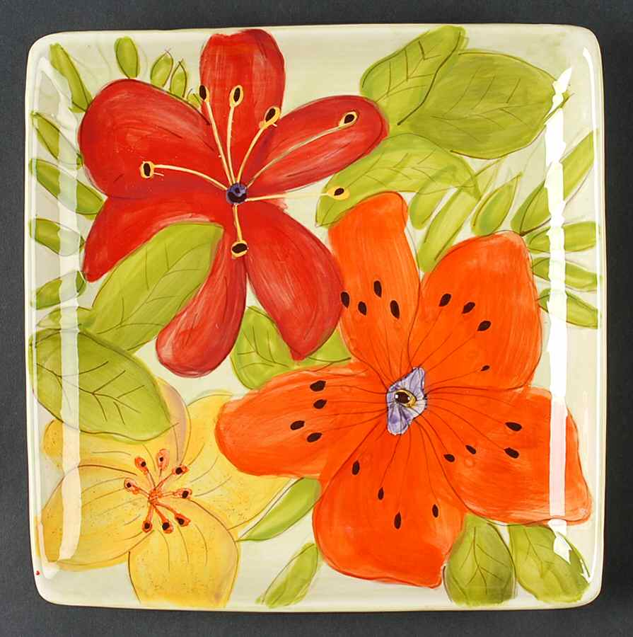 Wildflower Square Salad Plate by Laurie Gates-1