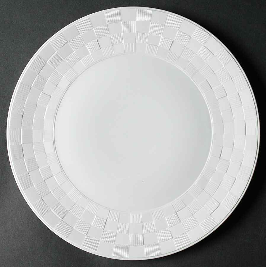 Byzanteum Blanc (All White) Dinner Plate by L'Objet-1