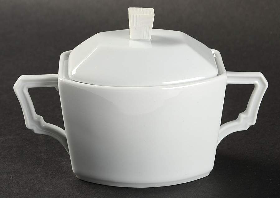 Byzanteum Blanc (All White) Sugar Bowl & Lid by L'Objet-1