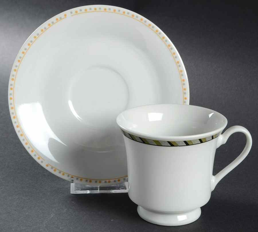 Bilboa Footed Cup & Saucer Set by Lynn's China-1