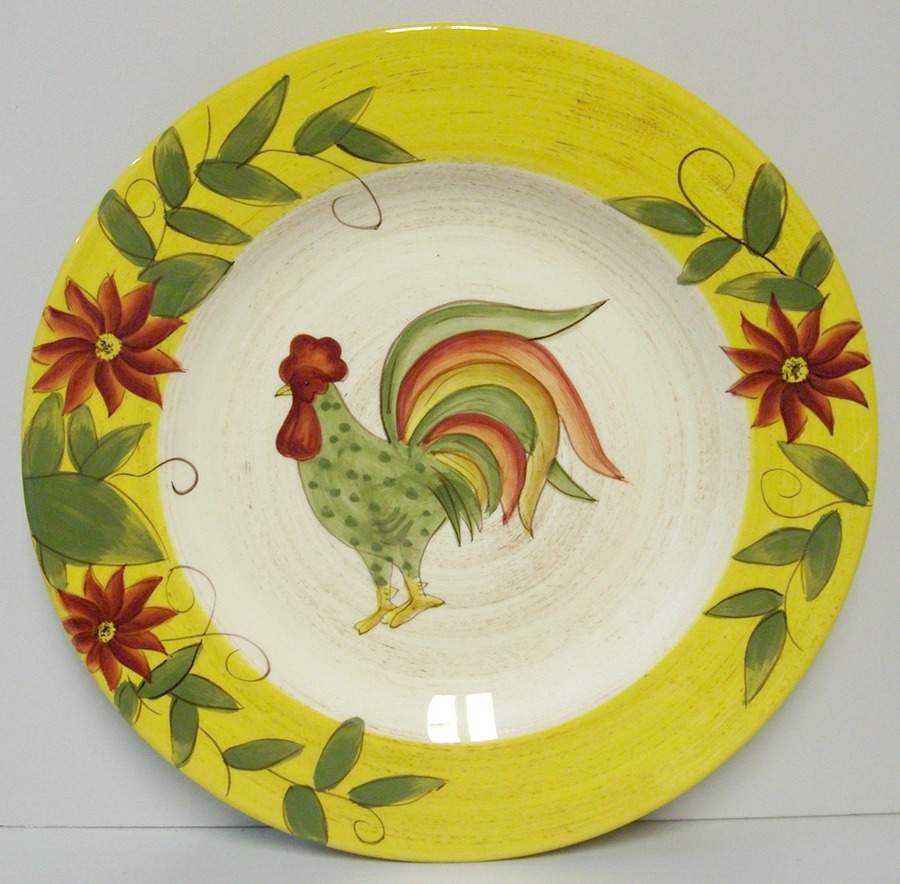 Rooster Dinner Plate by Laurie Gates-1