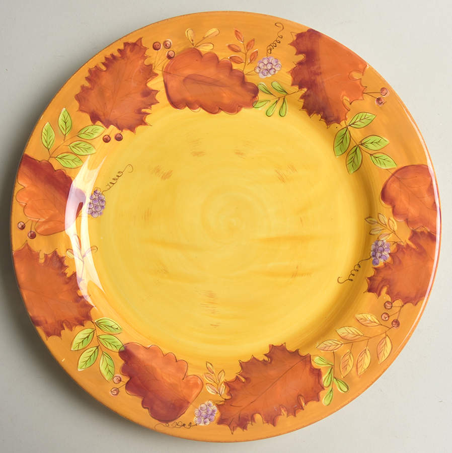 Fall Leaves Large Dinner Plate by Laurie Gates-1