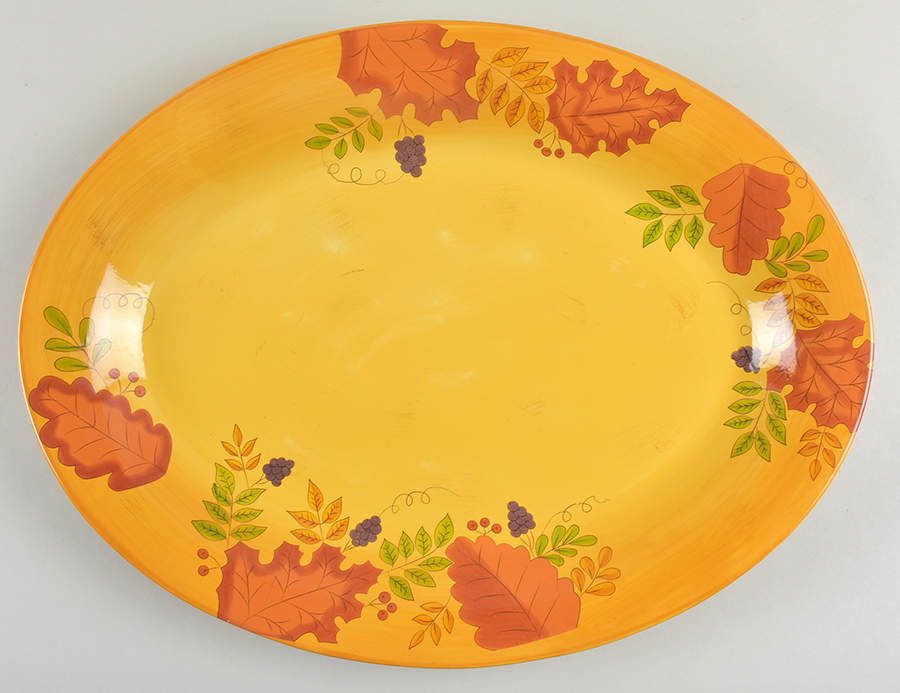 Fall Leaves 19" Oval Serving Platter by Laurie Gates-1