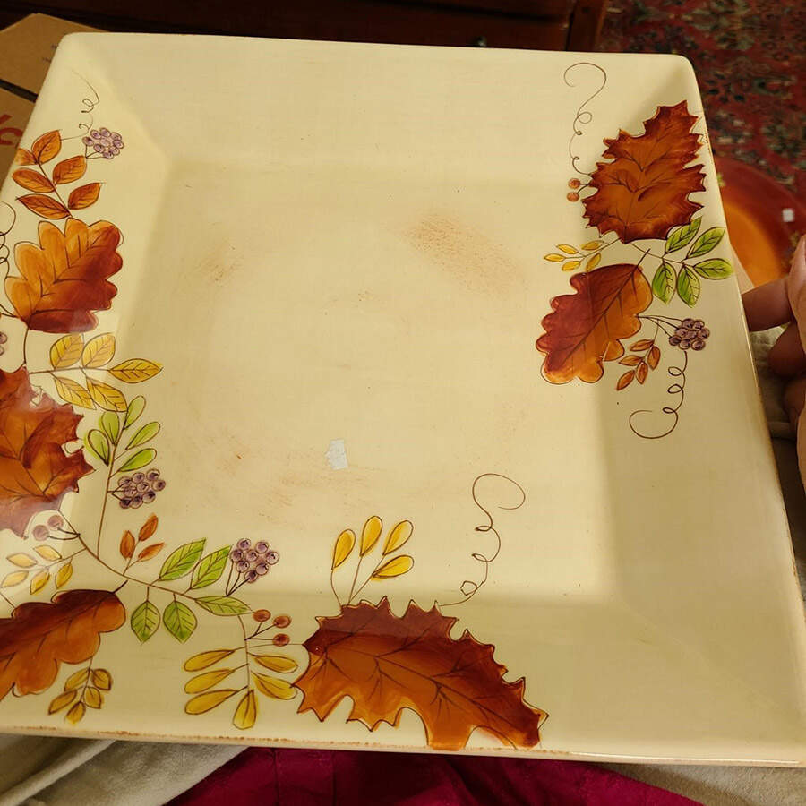Fall Leaves 12" Square Chop Plate by Laurie Gates-1