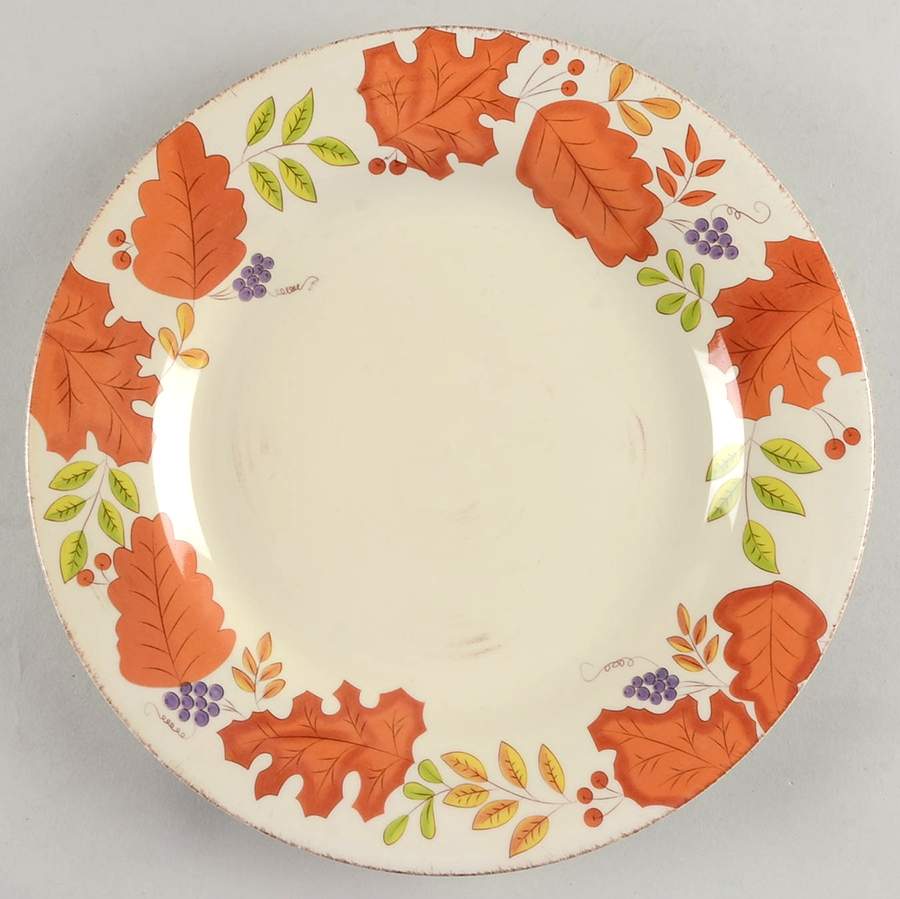 Fall Leaves Dinner Plate by Laurie Gates-1
