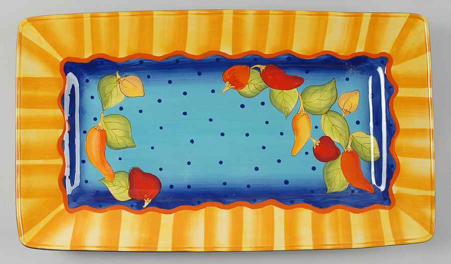 Baja Sizzle 18" Rectangular Serving Platter by Laurie Gates-1