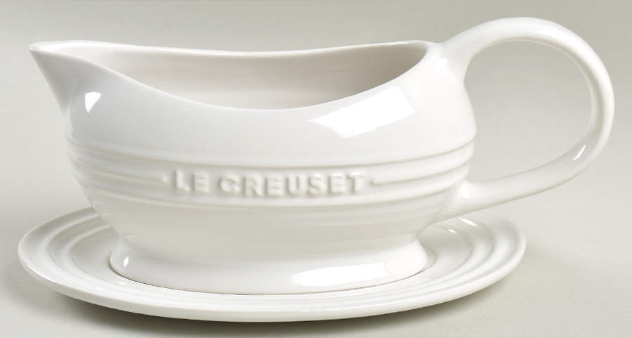 White Gravy Boat & Underplate by Le Creuset-1