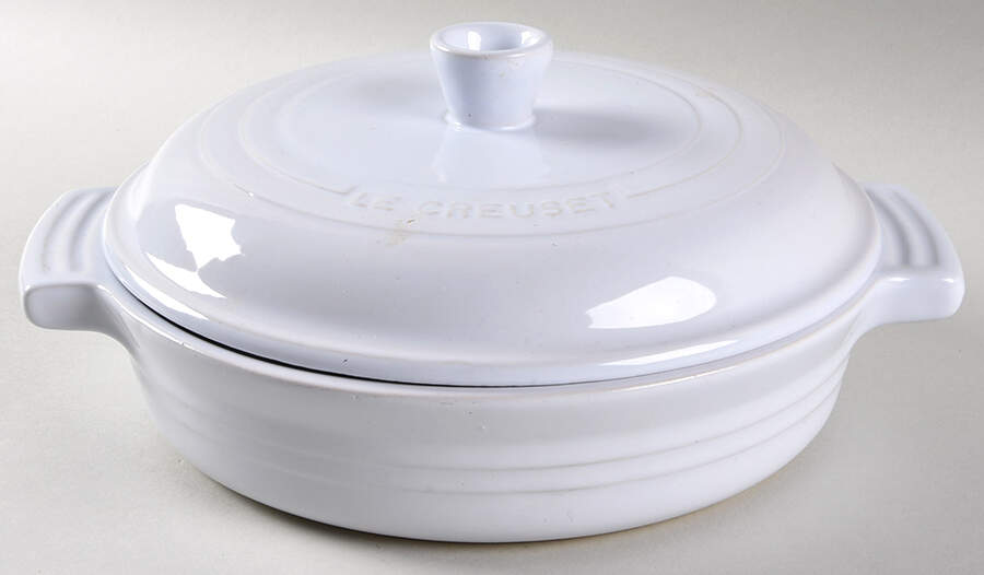 White 1.25 Qt Round Covered Casserole by Le Creuset-1